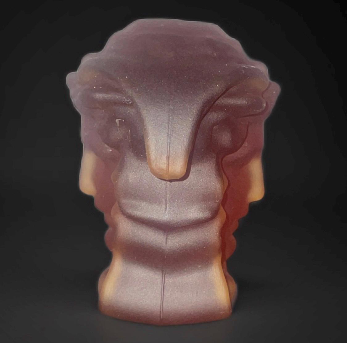 Versace Rosenthal Amber Glass Head Sculpture - Luxury Designer Collectible - Vintage Art Deco
