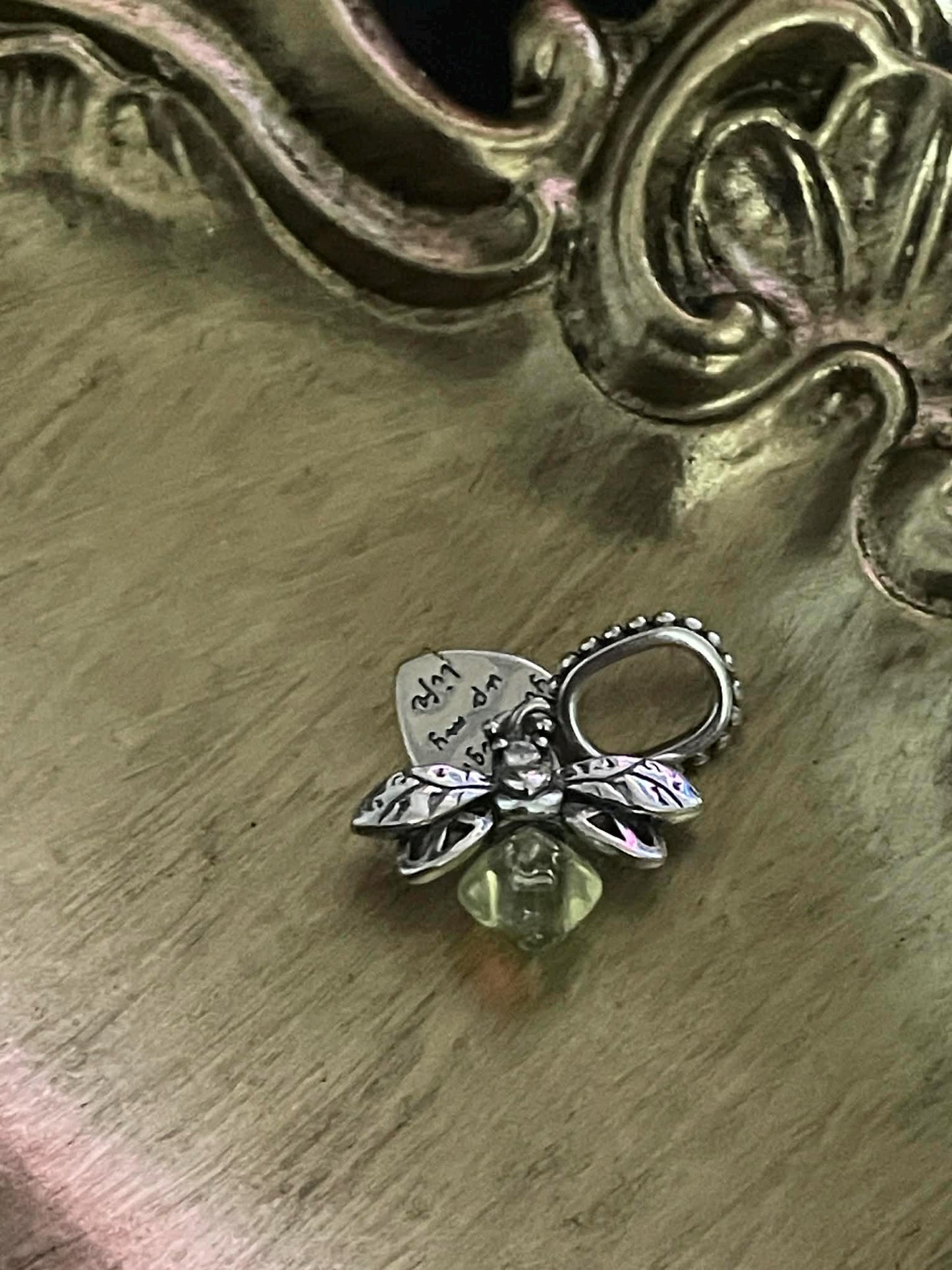 Uranium Glass (Firefly) Charm | UV Glowing Green Vaseline Bug Jewelry | Glow-In-The-Dark Luminous Insect | Pandora Accessories