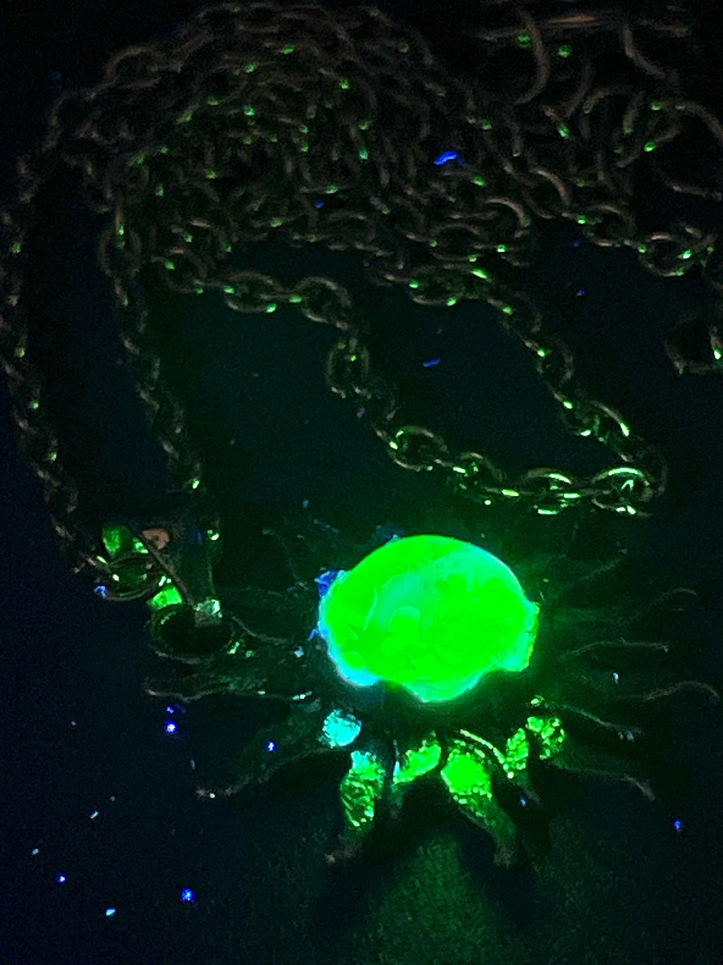 Sun Pendant from Uranium Glass | Mysterious Astrology Amulet | Glows Under UV Light | Yellow Vaseline Necklace | Dark Gothic Zodiac Jewelry