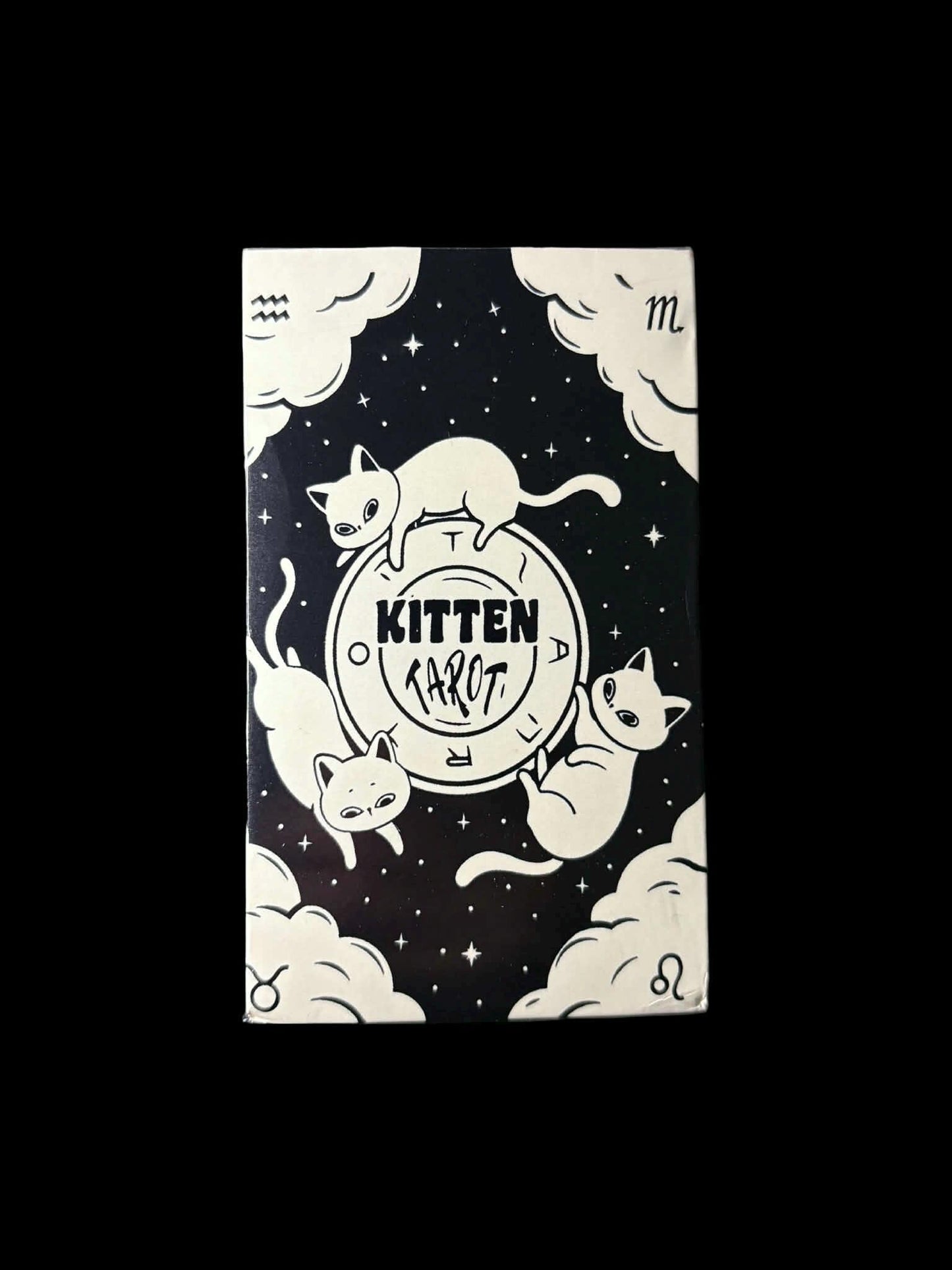 Cute Kitty Tarot Deck | 78 Black & White Cards | Cat Lover Gift | Mystical Tarot Cards | Unique Divination Deck | Gothic Cat Design