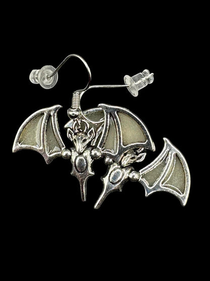 Glow in the Dark (Bat) Earrings | Halloween Gothic Jewelry | Turquoise Wings | Spooky Gift for Her | Vampire/Alt Accessories | Scary Jewelry
