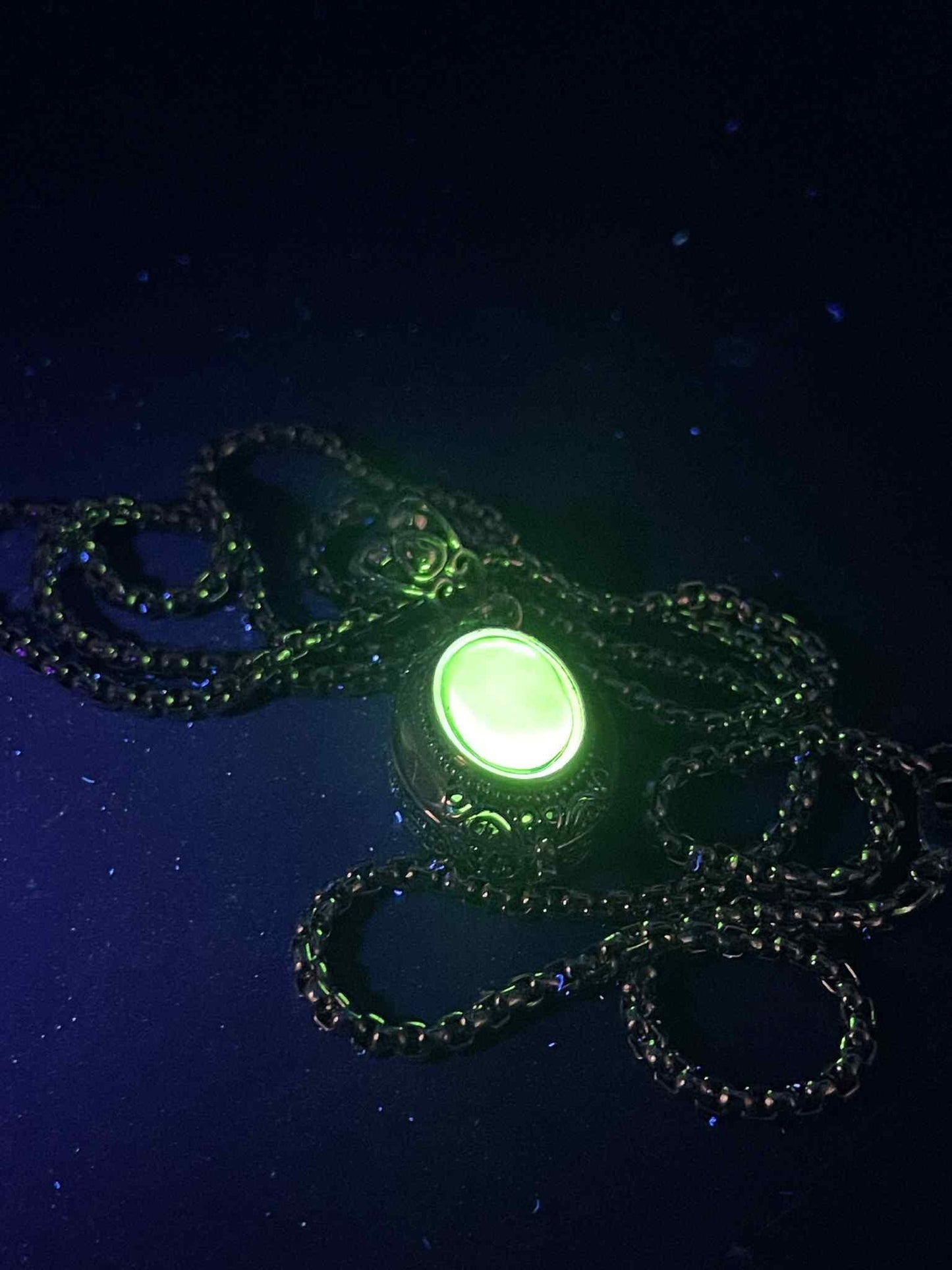 Uranium Glass (Locket) Pendant That Holds Pictures | Openable Yellow Vaseline Amulet | Glows Under UV Light | Gothic Jewelry Necklace