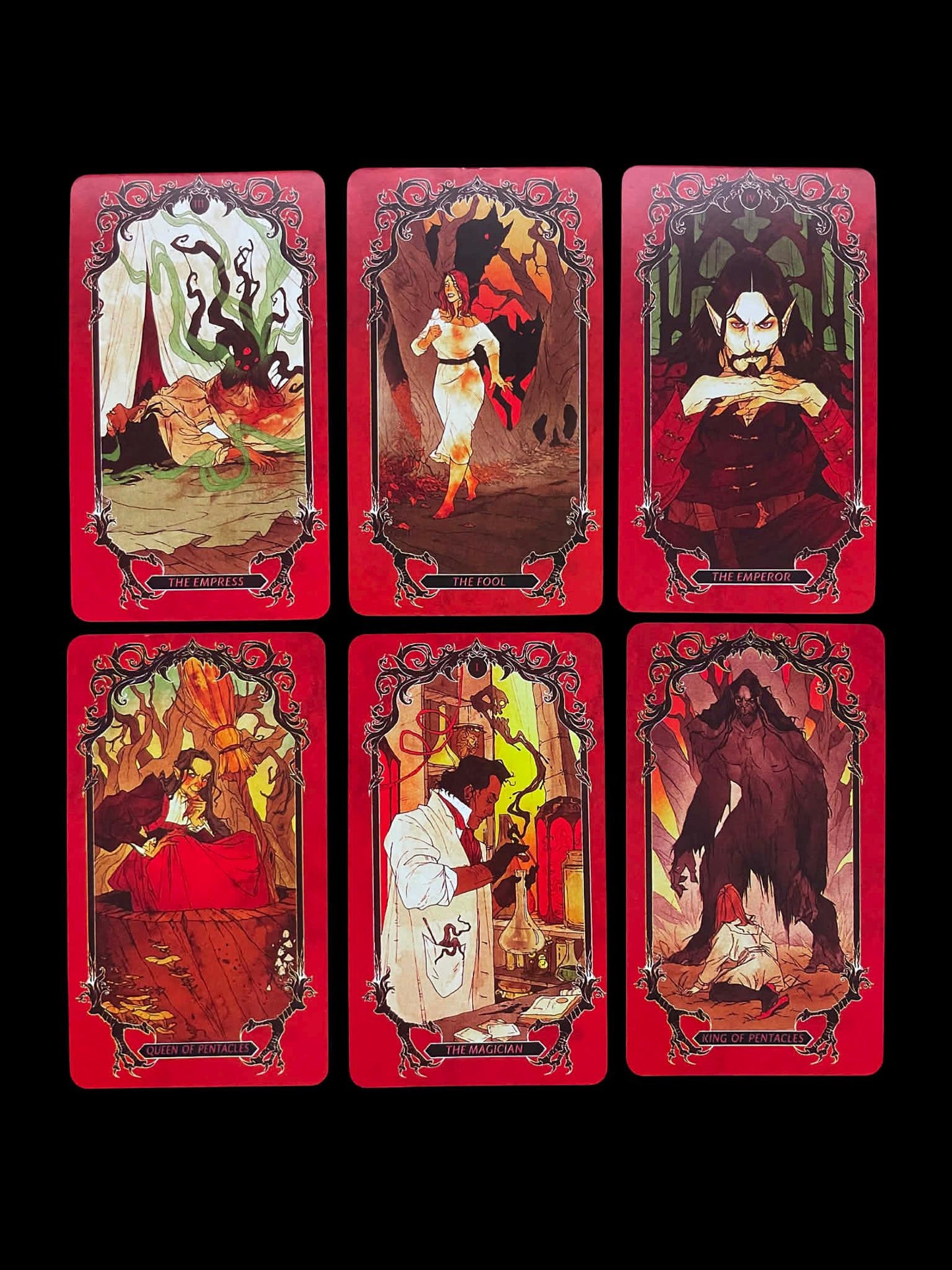 Horrot Tarot Deck | 78 Dark & Spooky Cards with Horror-Inspired Art, Major, Minor Arcana, Guidebook, Perfect Gift for Horror, Tarot Fans