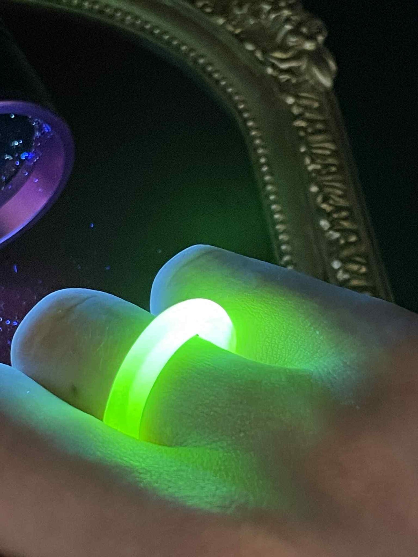 Uranium Glass Round Ring | Yellow Vaseline Glass | It Glows Under UV Light | Custom Sizes O-Ring Jewelry