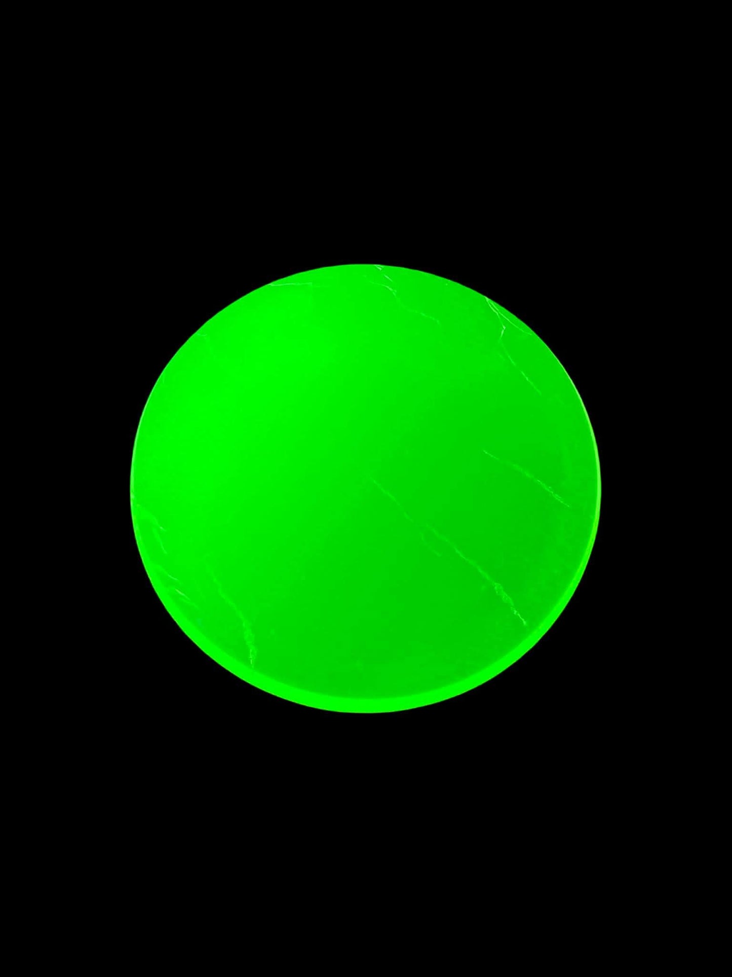 Uranium Glass (Cabochon) 18x18mm | UV Reactive | Round Opal for DIY Crafts