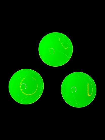 Uranium Glass (Cabochon) 18x18mm | UV Reactive | Round Opal for DIY Crafts