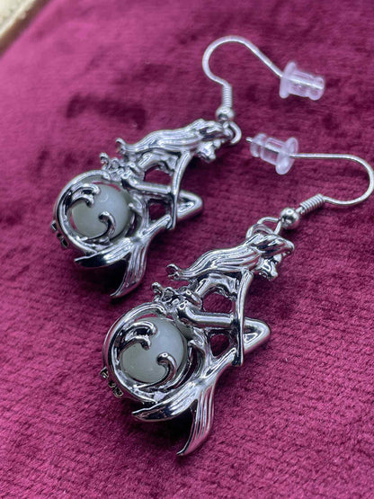 Glowing Green Earrings (Mermaid) | Fairycore Siren | Luminous Jewelry
