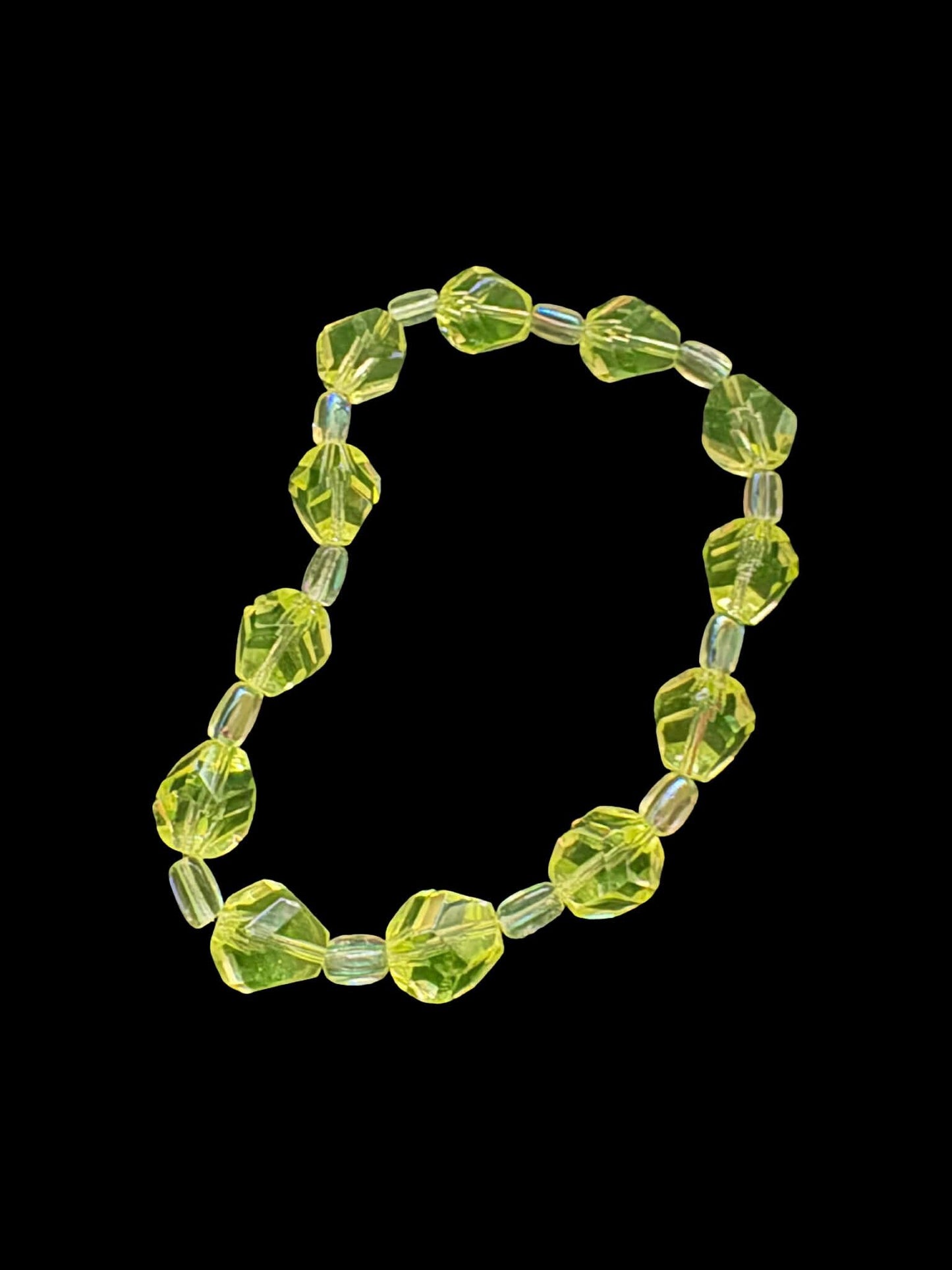 Glow in the Dark Uranium Glass Bracelet | Neon Green Beaded Jewelry | UV Reactive Bracelet | Gothic Alt Accessories | Halloween Jewelry