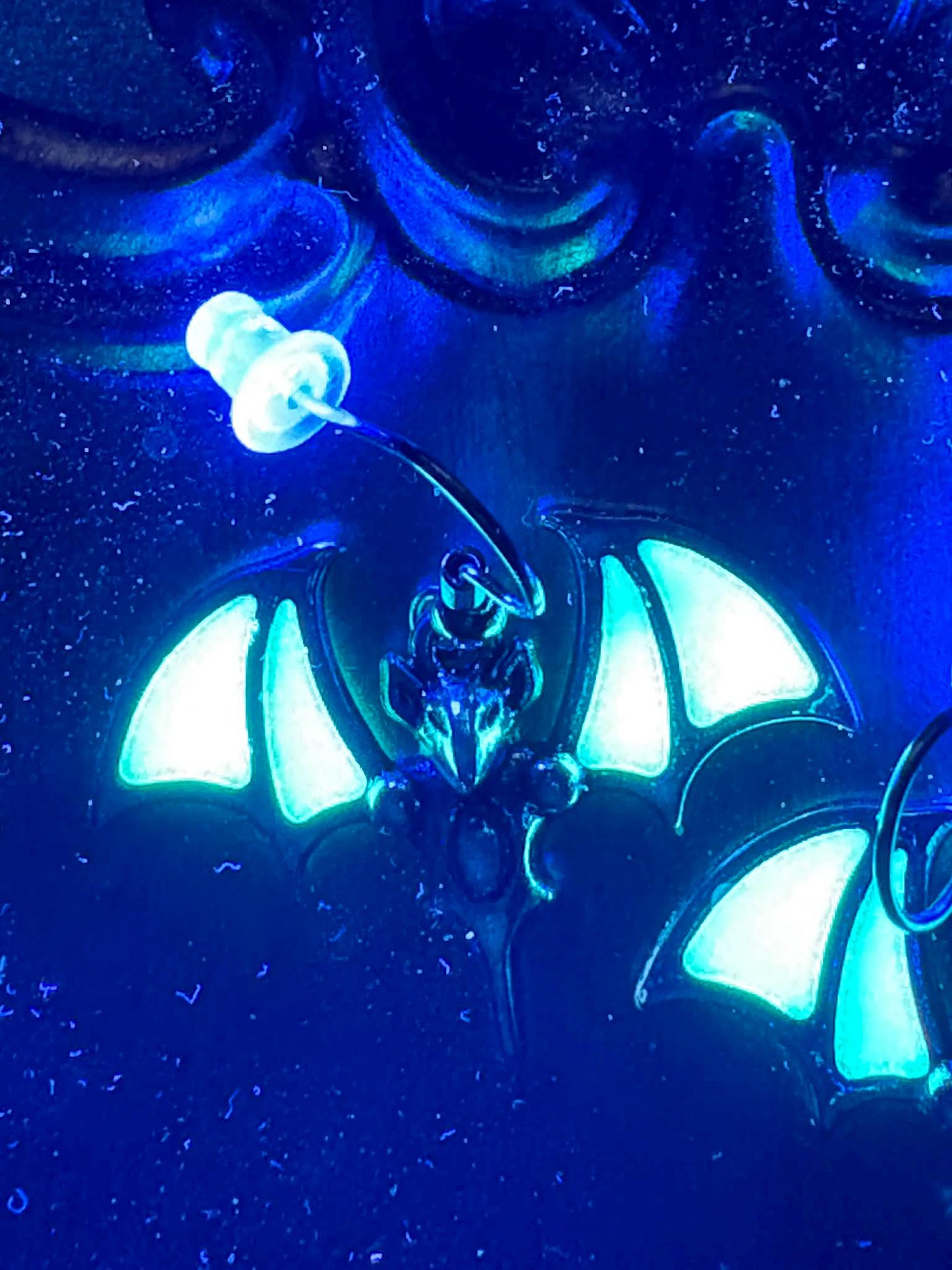 Glow in the Dark (Bat) Earrings | Halloween Gothic Jewelry | Turquoise Wings | Spooky Gift for Her | Vampire/Alt Accessories | Scary Jewelry