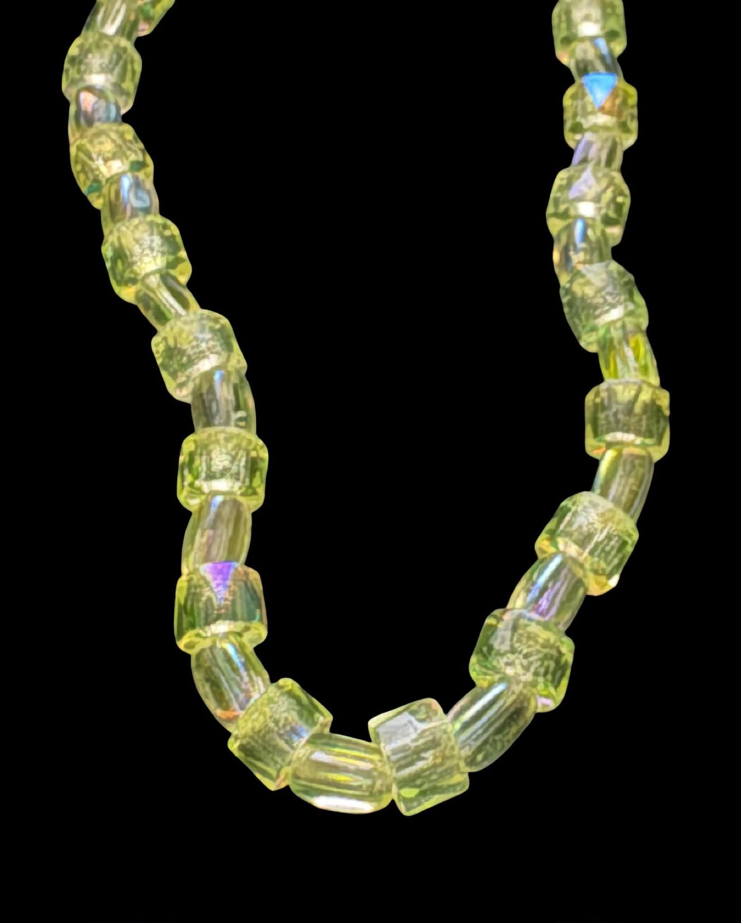 Glow in the Dark Uranium Glass Bracelet | Neon Green Beaded Jewelry | UV Reactive Bracelet | Gothic Alt Accessories | Halloween Jewelry