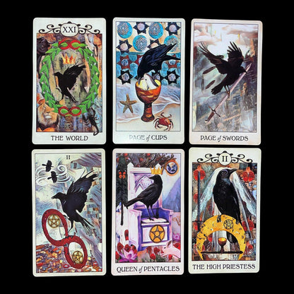 Crow Tarot by MJ Cullinane – 78 Card Nature-Inspired Deck for Divination, Spiritual Guidance & Intuitive Reading - Witchy Black Raven Tarot