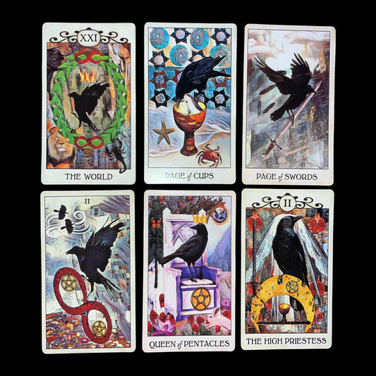 Crow Tarot by MJ Cullinane – 78 Card Nature-Inspired Deck for Divination, Spiritual Guidance & Intuitive Reading - Witchy Black Raven Tarot