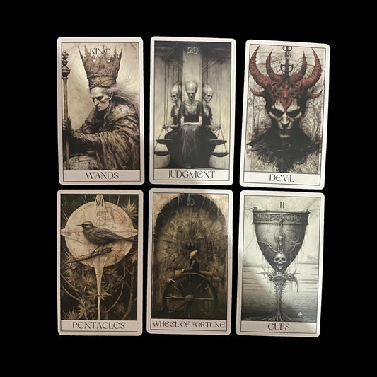 Horror Tarot White Style – 78 Card Demon-Inspired Deck for Divination, Shadow Work, Spiritual Guidance & Occult Practice