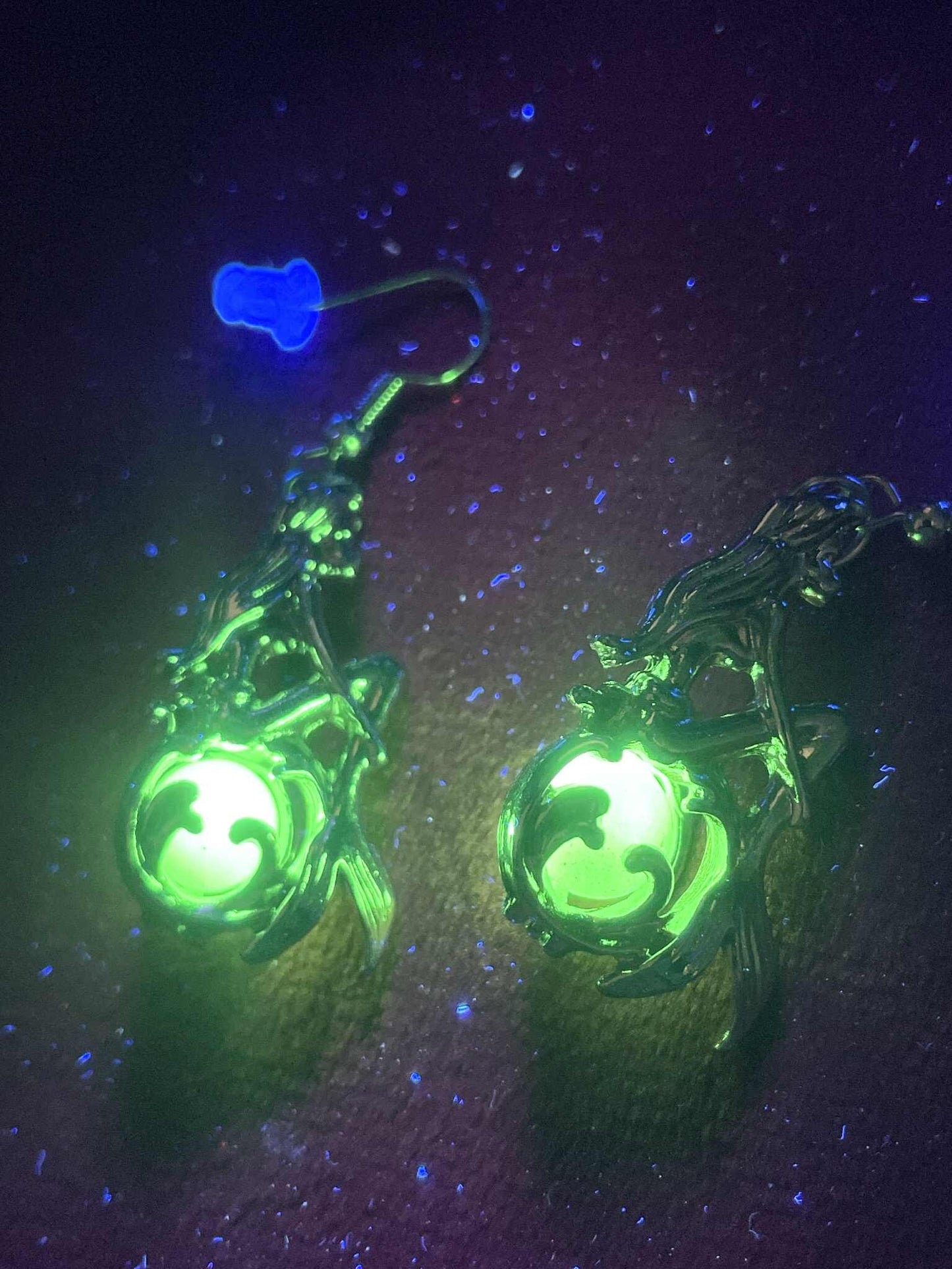 Glowing Green Earrings (Mermaid) | Fairycore Siren | Luminous Jewelry