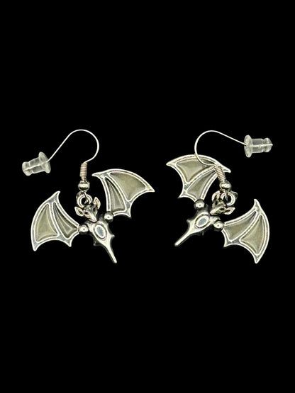 Glow in the Dark (Bat) Earrings | Halloween Gothic Jewelry | Turquoise Wings | Spooky Gift for Her | Vampire/Alt Accessories | Scary Jewelry