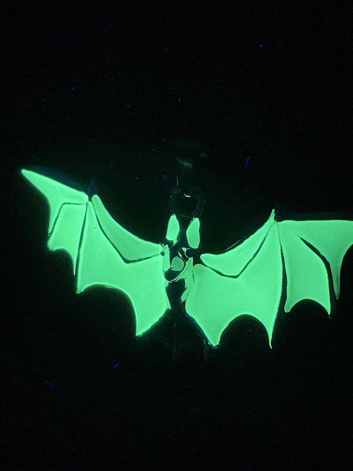Glowing Bat Necklace | Fluorescent Batman Pendant | Glows In The Dark | Green Phosphorescent Halloween Luminous Jewelry