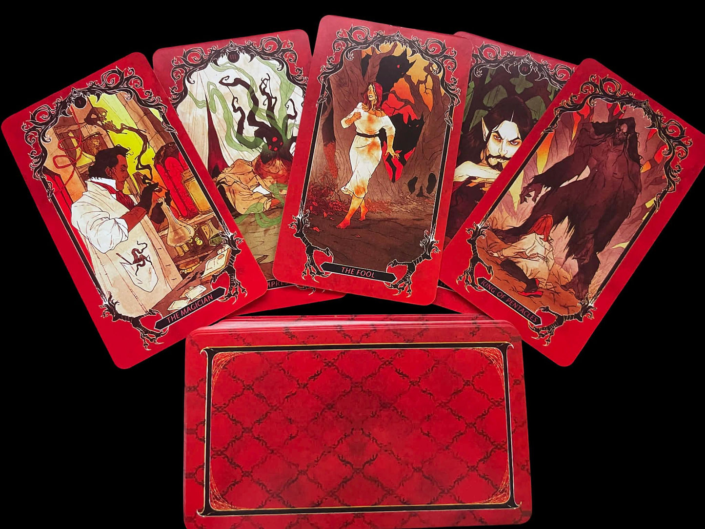 Horrot Tarot Deck | 78 Dark & Spooky Cards with Horror-Inspired Art, Major, Minor Arcana, Guidebook, Perfect Gift for Horror, Tarot Fans