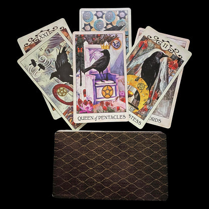 Crow Tarot by MJ Cullinane – 78 Card Nature-Inspired Deck for Divination, Spiritual Guidance & Intuitive Reading - Witchy Black Raven Tarot