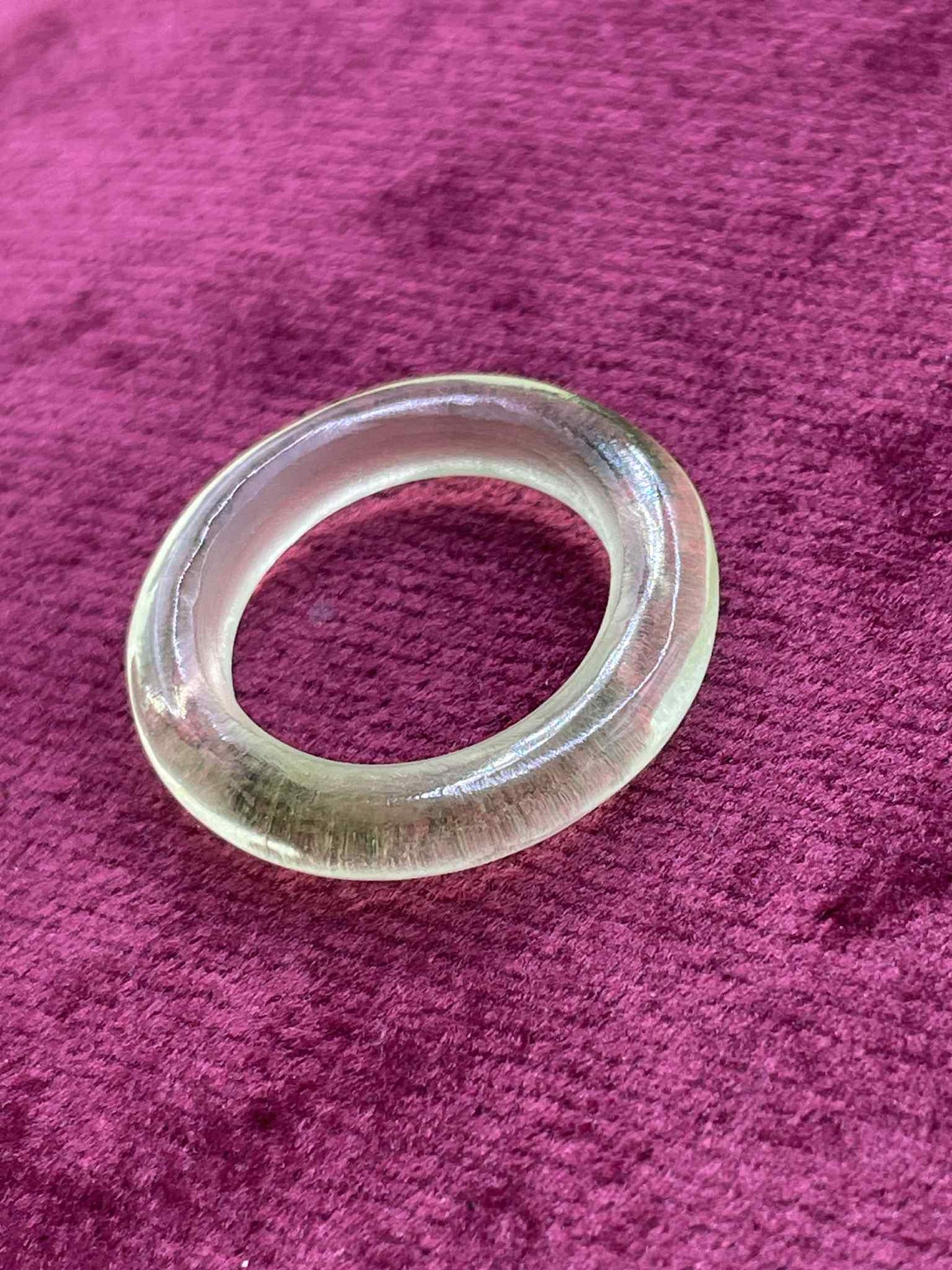 Uranium Glass Round Ring | Yellow Vaseline Glass | It Glows Under UV Light | Custom Sizes O-Ring Jewelry