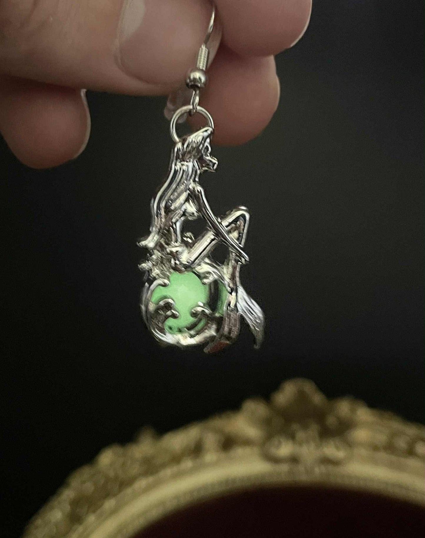 Glowing Green Earrings (Mermaid) | Fairycore Siren | Luminous Jewelry