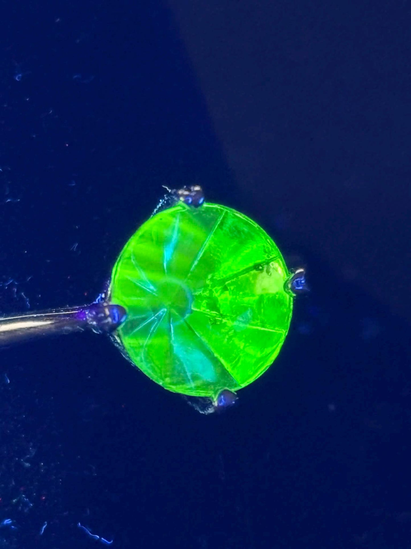 Uranium Glass (Faceted Gem) Ring | Yellow Vaseline Glass | It Glows Under UV Light | Handmade Sterling Silver 925 Jewelry | Handmade Cutted