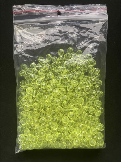 Uranium Glass Yellow (Fire-Polished Beads) | UV Reactive Vaseline Glass 80130  | 25 pcs for Jewelry Making, DIY Crafts & Collectors Supplies