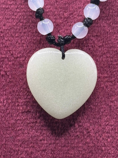Glowing Heart Necklace | Green Fluorescent Love Pendant | Glows In The Dark | Beautiful Phosphorous Jewelry