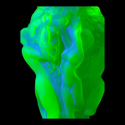 Small Grape Harvest Vase in Uranium Glass | 1930s  Art Deco by Pazourek