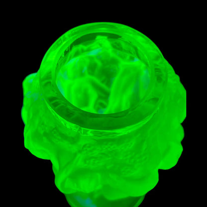 Small Grape Harvest Vase in Uranium Glass | 1930s  Art Deco by Pazourek