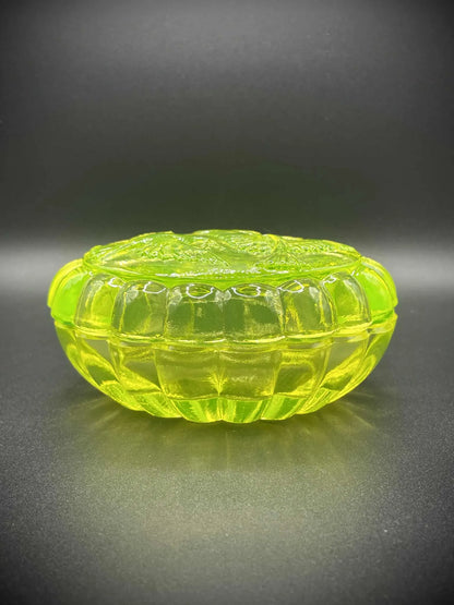 Holy (Dove) Jewelry Box | Uranium Glass | Bird Ornament Trinket | Glows Under UV Light