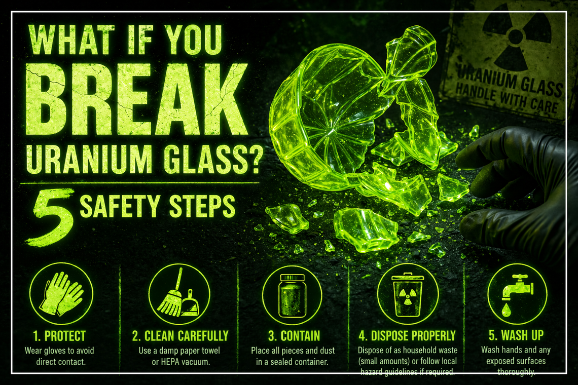 what to do if you break uranium glass to pieces